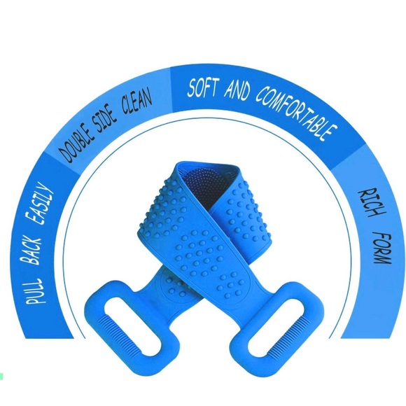 Single Pack Silicone Body Scrubber Bathroom Bathe Back Rub Scrub Brush - Picture 6 of 8